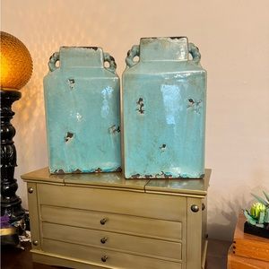 Willow House rustic vases, like new condition.